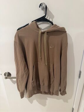 Nike Tan/Brown Hooded Sweatshirt with Swoosh Tag